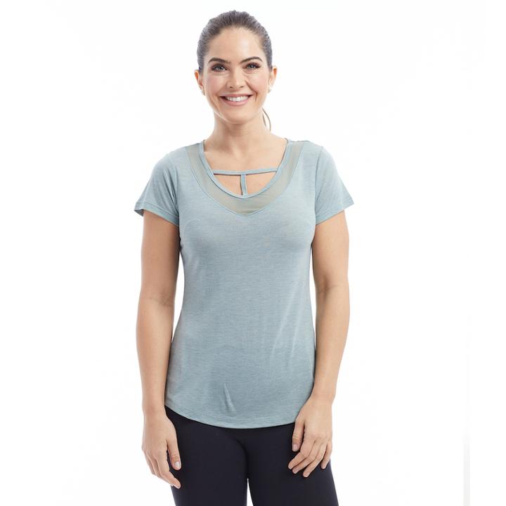 Women's Balance Collection Abby Strappy V-neck Tee, Size: Medium, Med Green