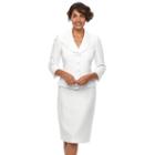 Women's Le Suit Jacquard 3-button Suit Jacket & Skirt Set, Size: 6, Natural