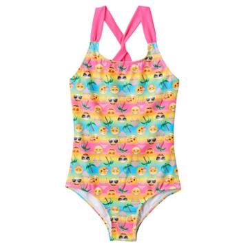 Girls 8-16 St. Tropez Emoji One-piece Swimsuit, Girl's, Size: 10, Multicolor