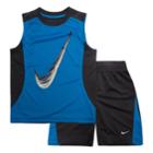 Boys 4-7 Nike Logo Muscle Tee & Shorts Set, Size: 4, Blue