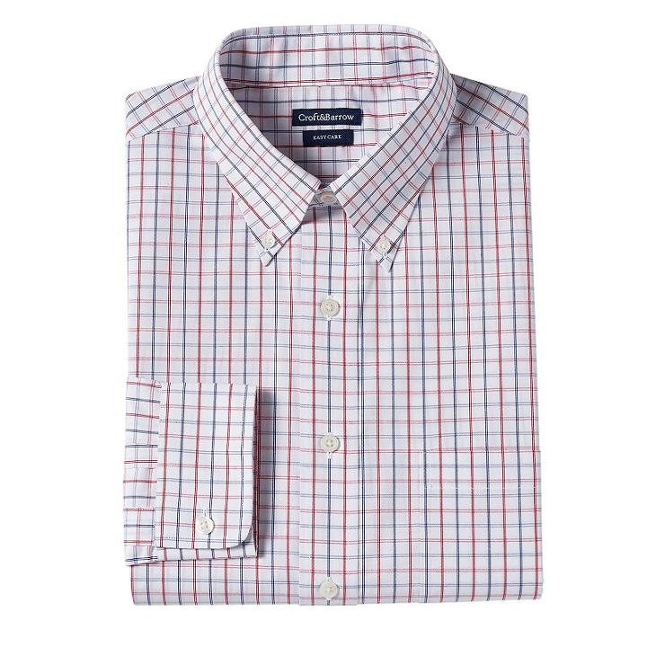 Croft & Barrow, Men's &reg; Classic-fit Easy Care Button-down Collar Dress Shirt, Size: 17-34/35, White