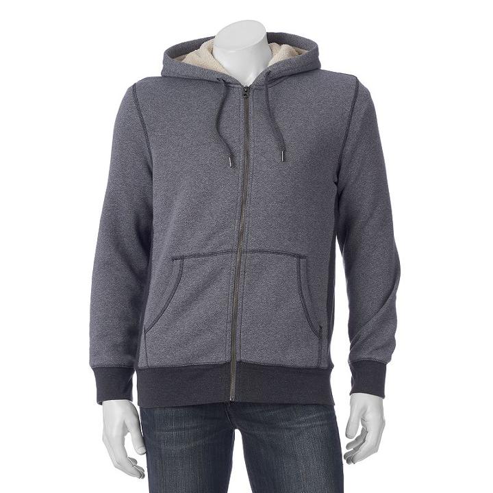 Big & Tall Sonoma Goods For Life&trade; Sherpa Fleece Hoodie, Men's, Size: 3xl Tall, Dark Grey