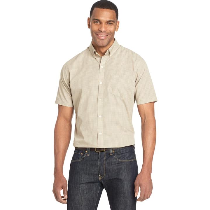 Men's Van Heusen Wrinkle-free Classic-fit Button-down Shirt, Size: Xl, Lt Beige