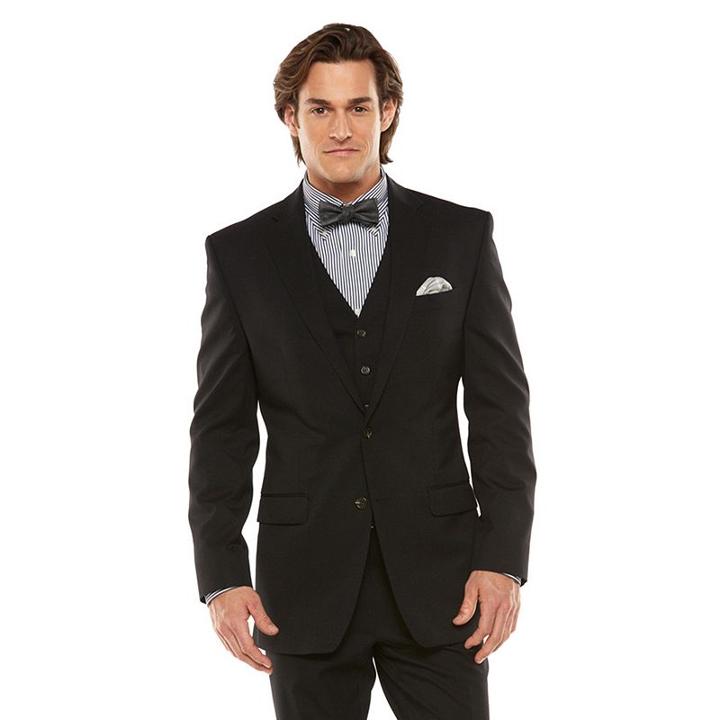 Big & Tall Chaps Performance Classic-fit Wool-blend Comfort Stretch Suit Jacket, Men's, Size: 50 Long, Black