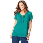 Plus Size Just My Size Chiffon-trim Tunic, Women's, Size: 2xl, Green Oth