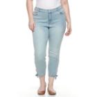 Plus Size Gloria Vanderbilt Alexandra Lace-up Skinny Ankle Jeans, Women's, Size: 24 W, Light Blue