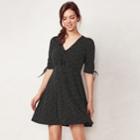 Women's Lc Lauren Conrad Print Fit & Flare Dress, Size: Large, Black