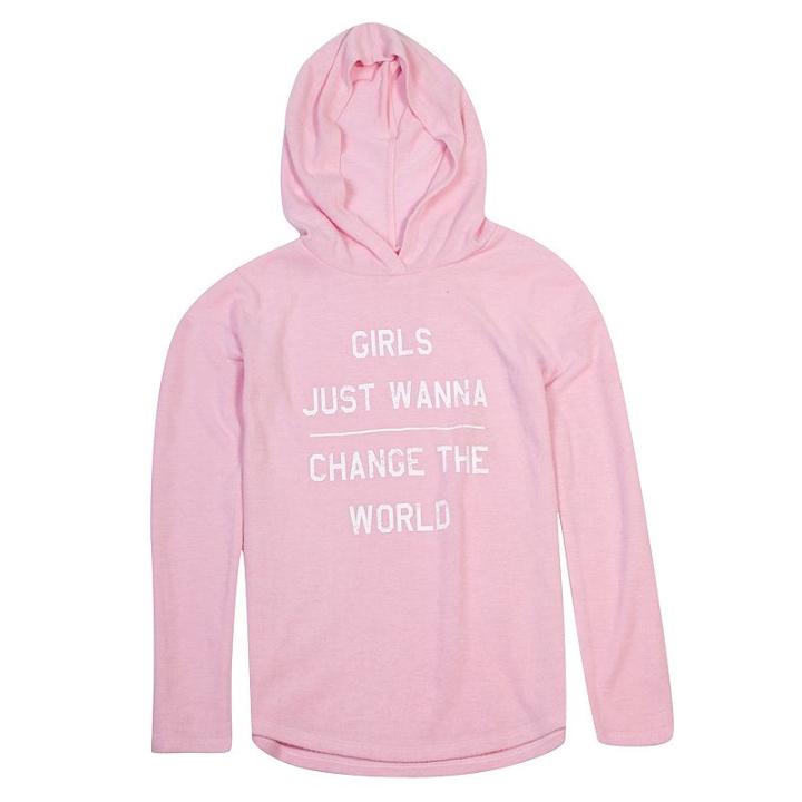 Plus Size Girls 7-16 Harper & Elliott Hooded Hatchi Graphic Tee, Size: Xl Plus, Light Pink