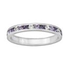Sterling Silver Purple And White Crystal Eternity Ring, Women's, Size: 8
