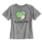 Boys & Girls 4-7x Dad & Me Player Two Yoshi Graphic Tee, Size: 7x, Grey