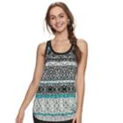 Juniors' Candie's&reg; Print Mixed-media Tank, Teens, Size: Medium, Oxford