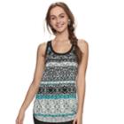 Juniors' Candie's&reg; Print Mixed-media Tank, Teens, Size: Medium, Oxford