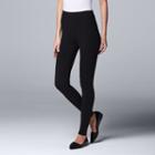 Simply Vera Vera Wang High Waist Cotton Leggings, Size: Medium, Black