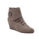 London Fog Janeway Women's Wedge Ankle Boots, Size: Medium (6), Grey