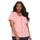 Plus Size Croft & Barrow&reg; Eyelet Tee, Women's, Size: 3xl, Light Pink
