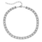 Simulated Crystal Choker Necklace, Women's, Silver
