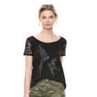 Women's Rock & Republic&reg; Embroidered Bird Tee, Size: Xl, Black