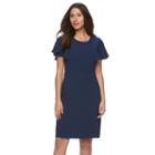 Women's Sharagano Flutter Crepe Dress, Size: 4, Blue