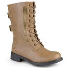 Journee Collection Kendel Women's Combat Boots, Girl's, Size: Medium (8.5), Brown