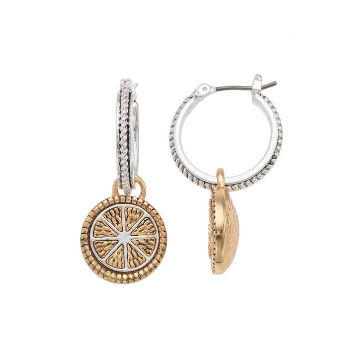 Napier Two Tone Rope Lemon Drop Earrings, Women's, Multicolor