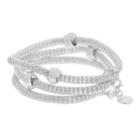 Dana Buchman Mesh Knotted Stretch Bracelet Set, Women's, Silver