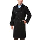 Big & Tall Ike Behar Classic-fit Double-breasted Rain Jacket, Men's, Size: 52 Long, Black