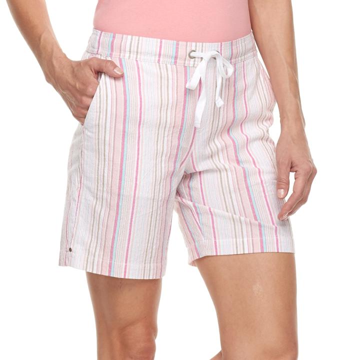 Women's Croft & Barrow&reg; Pull-on Sheeting Shorts, Size: Xs, Med Pink