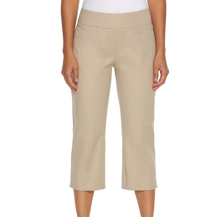Women's Dana Buchman Twill Capri Pants, Size: Xl, Med Beige