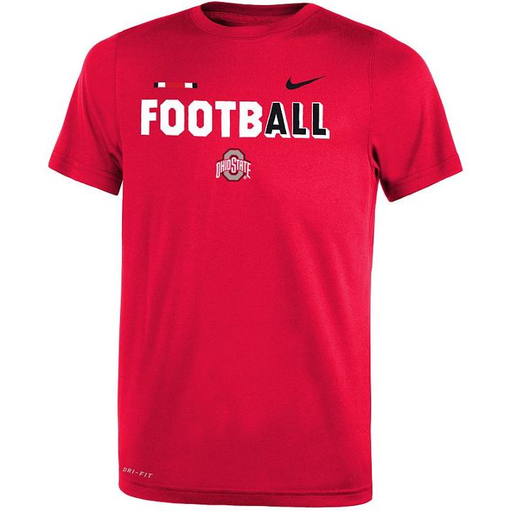 Boys 8-20 Nike Ohio State Buckeyes Legend Football Tee, Size: L 14-16, Red