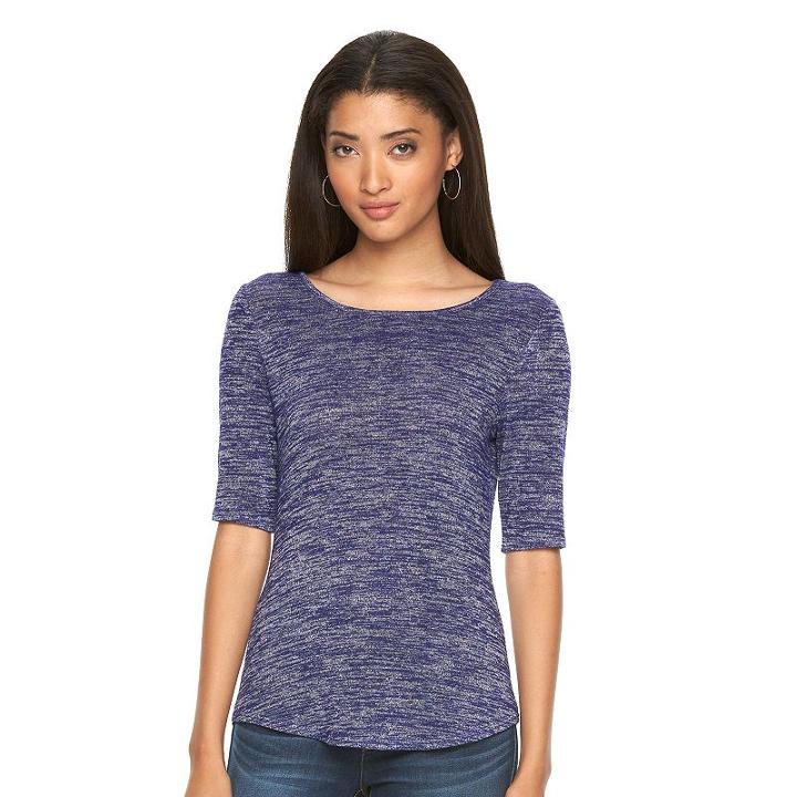 Women's Apt. 9&reg; Modern Essential Marled Tee, Size: Xxl, Drk Purple