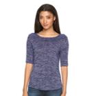 Women's Apt. 9&reg; Modern Essential Marled Tee, Size: Xxl, Drk Purple