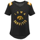 Girls 7-16 Iowa Hawkeyes Retro Block Slubbed Vintage Tee, Size: Large, Black