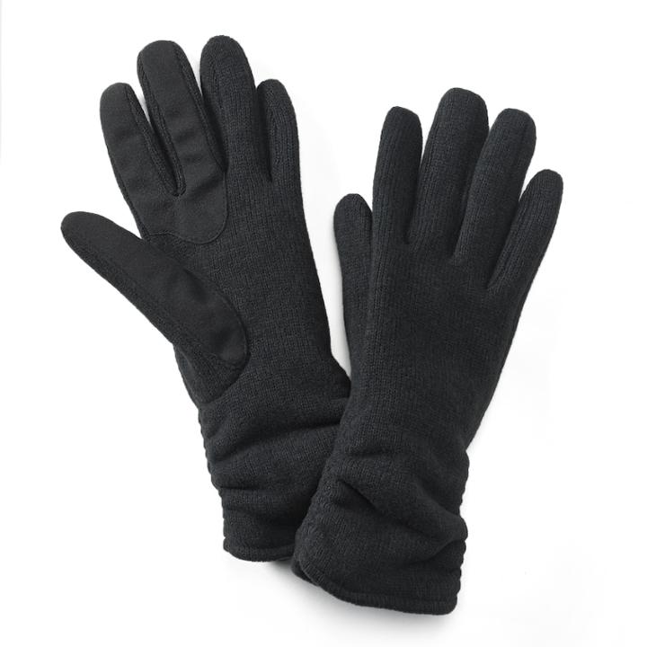 Apt. 9&reg; Sweater-knit Tech Gloves, Women's, Size: L-xl, Black