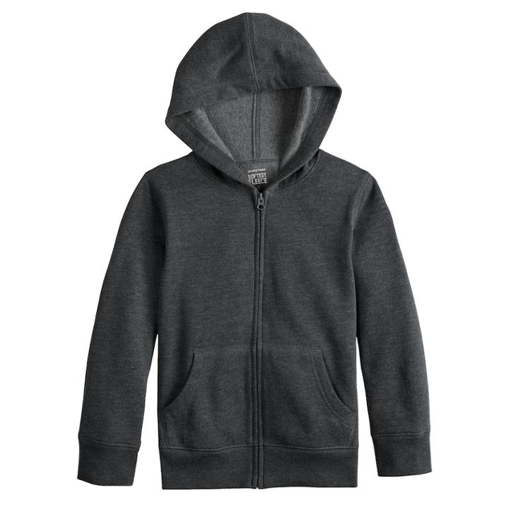 Boys 4-12 Jumping Beans&reg; Basic Softest Fleece Zip Hoodie, Size: 12, Black
