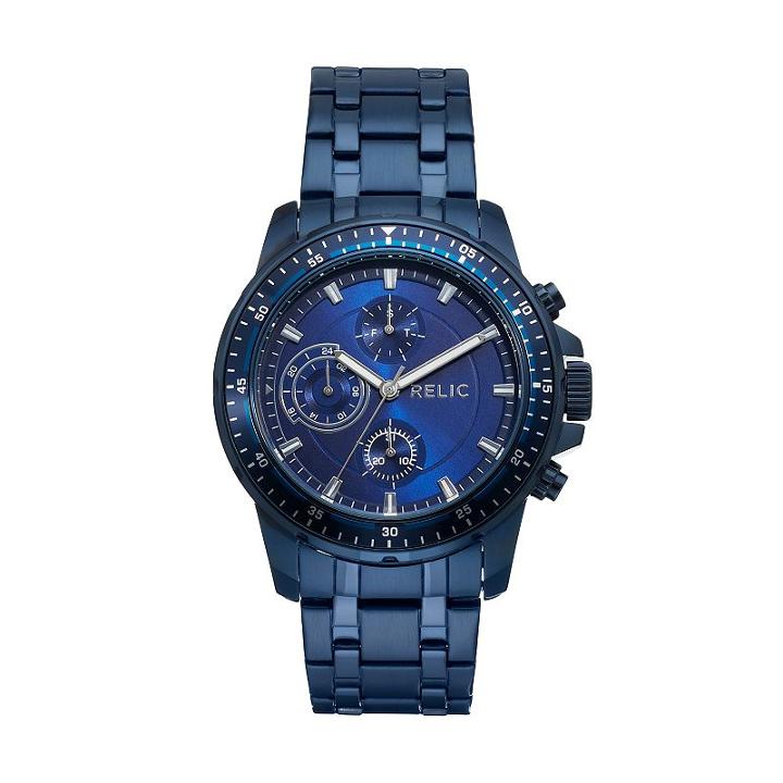 Relic Men's Heath Stainless Steel Watch, Size: Large, Blue