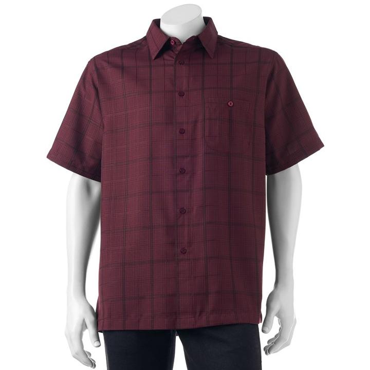 Men's Haggar Classic-fit Microfiber Easy-care Button-down Shirt, Size: Large, Drk Purple
