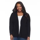 Plus Size Croft & Barrow&reg; Cable Knit Cardigan Sweater, Women's, Size: 2xl, Black