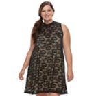 Juniors' Plus Size Liberty Love Lace Mockeck Dress, Teens, Size: 1xl, Beige