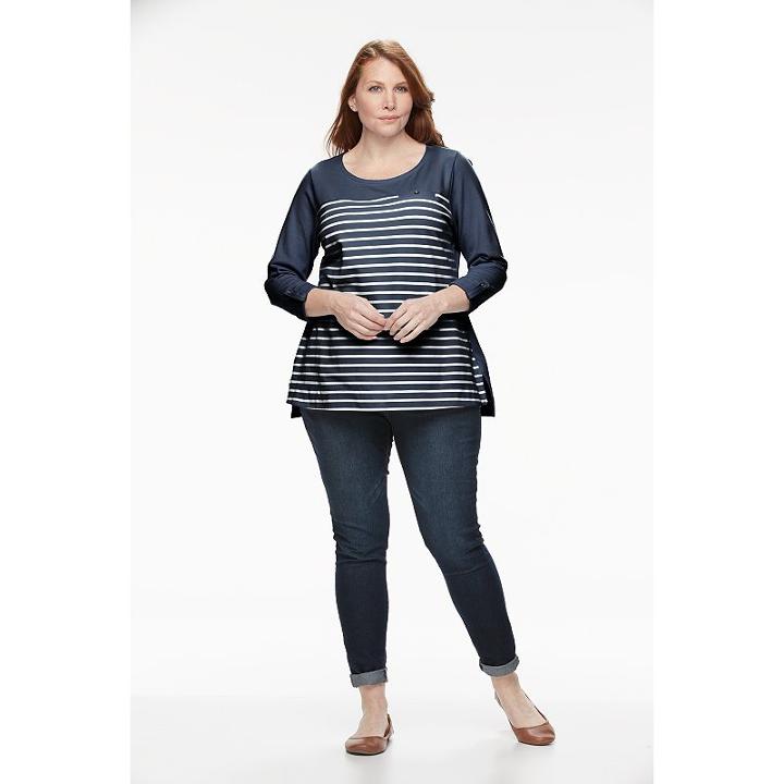 Plus Size Croft & Barrow&reg; Roll-cuff Tee, Women's, Size: 1xl, Blue