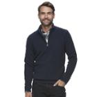 Men's Croft & Barrow&reg; True Comfort Classic-fit Quarter-zip Sweater, Size: Large, Dark Blue