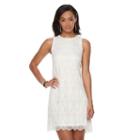 Women's Sharagano Sleeveless Lace Dress, Size: 16, Natural