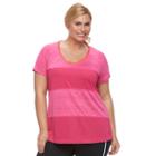 Plus Size Fila Sport&reg; Jacquard Mesh V-neck Tee, Women's, Size: 2xl, Med Pink