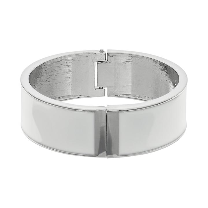 Enamel Hinge Bangle Bracelet, Women's, White