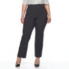 Plus Size Apt. 9&reg; Magic Waist Career Pants, Women's, Size: 16w Short, Dark Grey