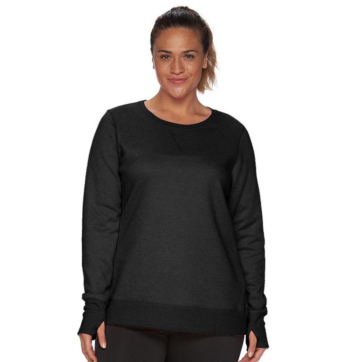 Plus Size Tek Gear&reg; Fleece Sweatshirt, Women's, Size: 2xl, Black