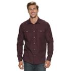 Men's Apt. 9&reg; Brushed 2-pocket Button-down Shirt, Size: L Tall, Drk Purple