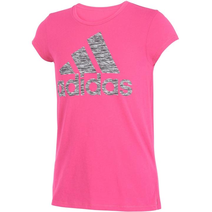 Girls 7-16 Adidas Logo Graphic Vented Tee, Size: Medium, Brt Pink