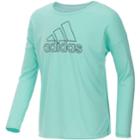 Girls 7-16 Adidas Climalite Long Sleeve Graphic Tee, Size: Medium, Lt Green