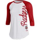 Women's Under Armour Wisconsin Badgers Raglan Baseball Tee, Size: Xl, Red