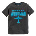 Baby Boy Mommy's Wingman Airplane Tee, Size: 24 Months, Light Grey
